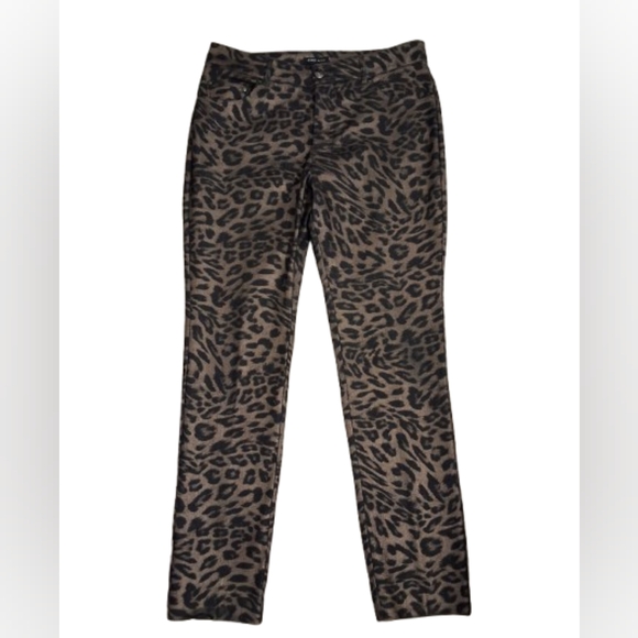Leopard Print Straight Leg Jeans - Picture 1 of 3